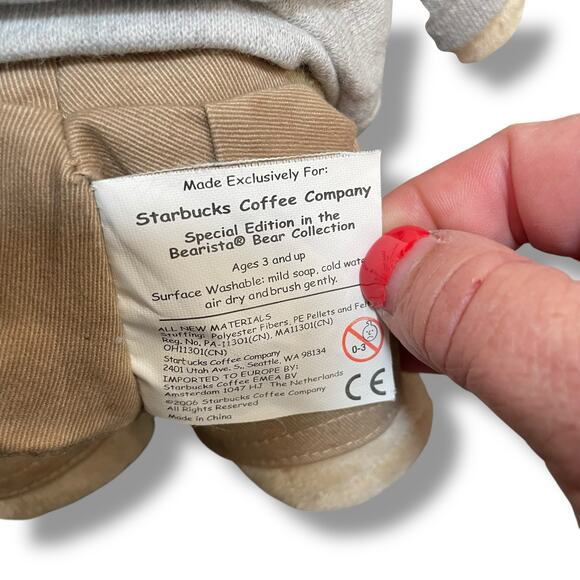 Starbucks Plush Boston Bearista Coffee Stuffed Animal Nursery Decor Gift 11" - Picture 8 of 13